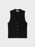 Cashmere Ribbed Button Vest