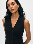 Cashmere Ribbed Button Vest