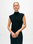 Cashmere Sleeveless Mockneck