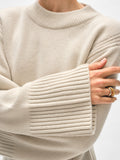 Merino Cashmere Waisted Crewneck