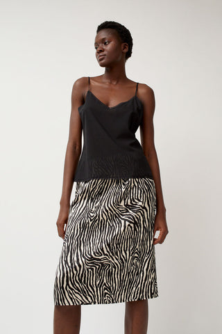 6397 Printed Slip Skirt in Zebra Print