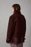 ROSCOE COAT | BURGUNDY SHEARLING