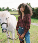 BREENA TOP -- ROUGE COUNTRYSIDE PLAID