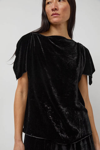 Baserange Olin Top in Black Velvet