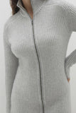 TYRA ZIP-UP CASHMERE SWEATER DRESS