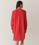 JORA LINEN DRESS -- SCARLET