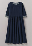 Freya Crinkle Cotton Dress | Indigo Blue