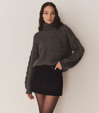 LEIGHTON SWEATER -- DARK GREY