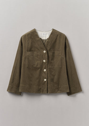 Organic Cord Button Front Shirt | Pear