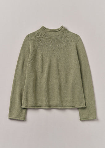 Organic Cotton Linen Easy Sweater | Sage