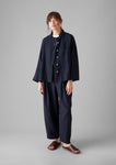 Minako Garment Dyed Linen Pants | Midnight