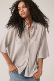 RUE BUTTON-UP CASHMERE TOP