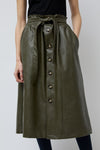 No.6 Parson Skirt in Olive Faux Leather