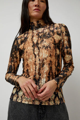 No.6 Rosa Turtleneck in Black Tie Dye Lace