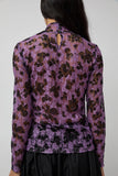 No.6 Rosa Turtleneck in Purple and Black Vineyard Lace