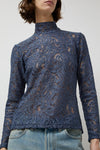 No.6 Scout Turtleneck in Indigo Lace