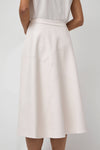 No.6 Lucy Patchwork Skirt in White Faux Leather