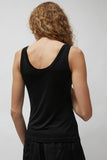 Silk Laundry Jersey Scoop Tank in Black