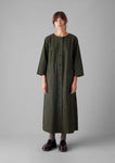 Buttoned Organic Cotton Dress | Duffle Green