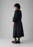 Buttoned Organic Cotton Dress | Navy