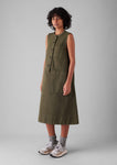 Garment Dyed Sleeveless Tunic Dress | Sap Green