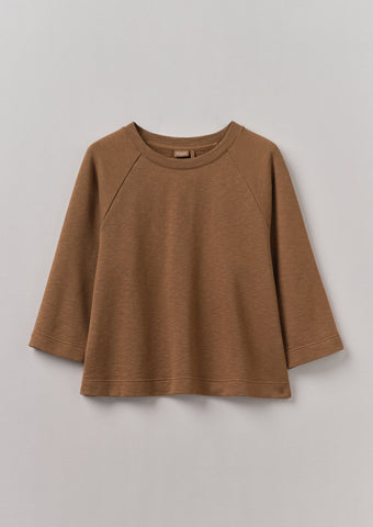 Loopback Cotton Jersey Sweater | Brown Anise