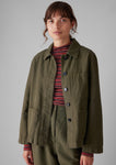 Cotton Linen Herringbone Jacket | Sap Green