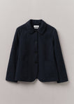 Cotton Wool Herringbone Jacket | Navy