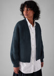 Tessellated Textured Easy Cardigan | Darkest Navy