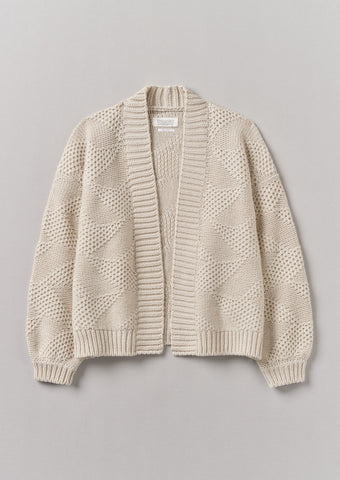 Tessellated Textured Easy Cardigan | Bone