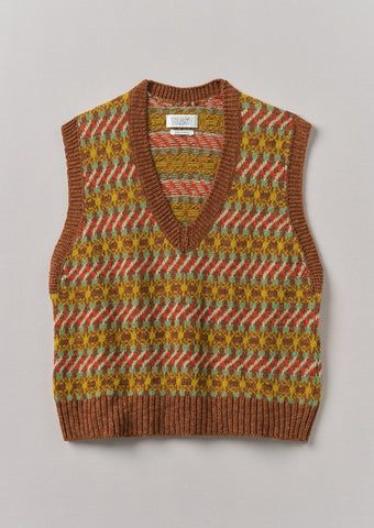 Jacquard Wool Linen Tank | Ochre Multi