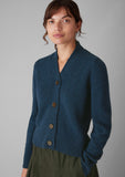 Kaia V-Neck Wool Cardigan | Petrol