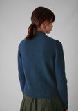 Kaia V-Neck Wool Cardigan | Petrol