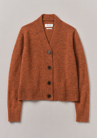 Kaia V-Neck Wool Cardigan | Ember