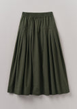 Pleated Organic Cotton Skirt | Duffle Green