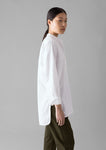 Taro Cotton Oxford Long Shirt | White