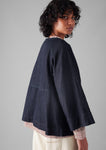 Half Placket Cotton Denim Smock | Indigo