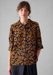 Gia Washi Print Shirt | Deep Blue/Marigold