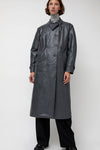 épingler Leather Scarf Trench in Charcoal