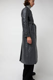 épingler Leather Scarf Trench in Charcoal