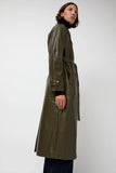 épingler Leather Scarf Trench in Khaki