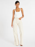 Ashton High Rise Wide Leg Flare Jean in Sand