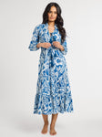 Astrid Dress in Blue Hibiscus