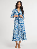 Astrid Dress in Blue Hibiscus