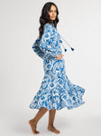 Astrid Dress in Blue Hibiscus