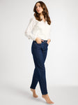 Brooke Mid Rise Slim Fit Jean in Dark Rinse