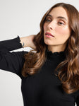 Carmela Pointelle Turtleneck in Black