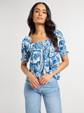 Caro Top in Blue Hibiscus