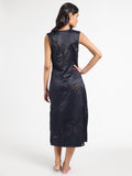 Devon Dress in Black Satin