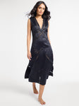 Devon Dress in Black Satin